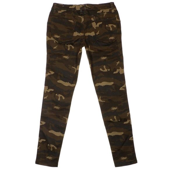 Hybrid & Company Camouflage Skinny Jeans Size 9 Juniors Green Stretch 28 x 28 - Picture 3 of 9